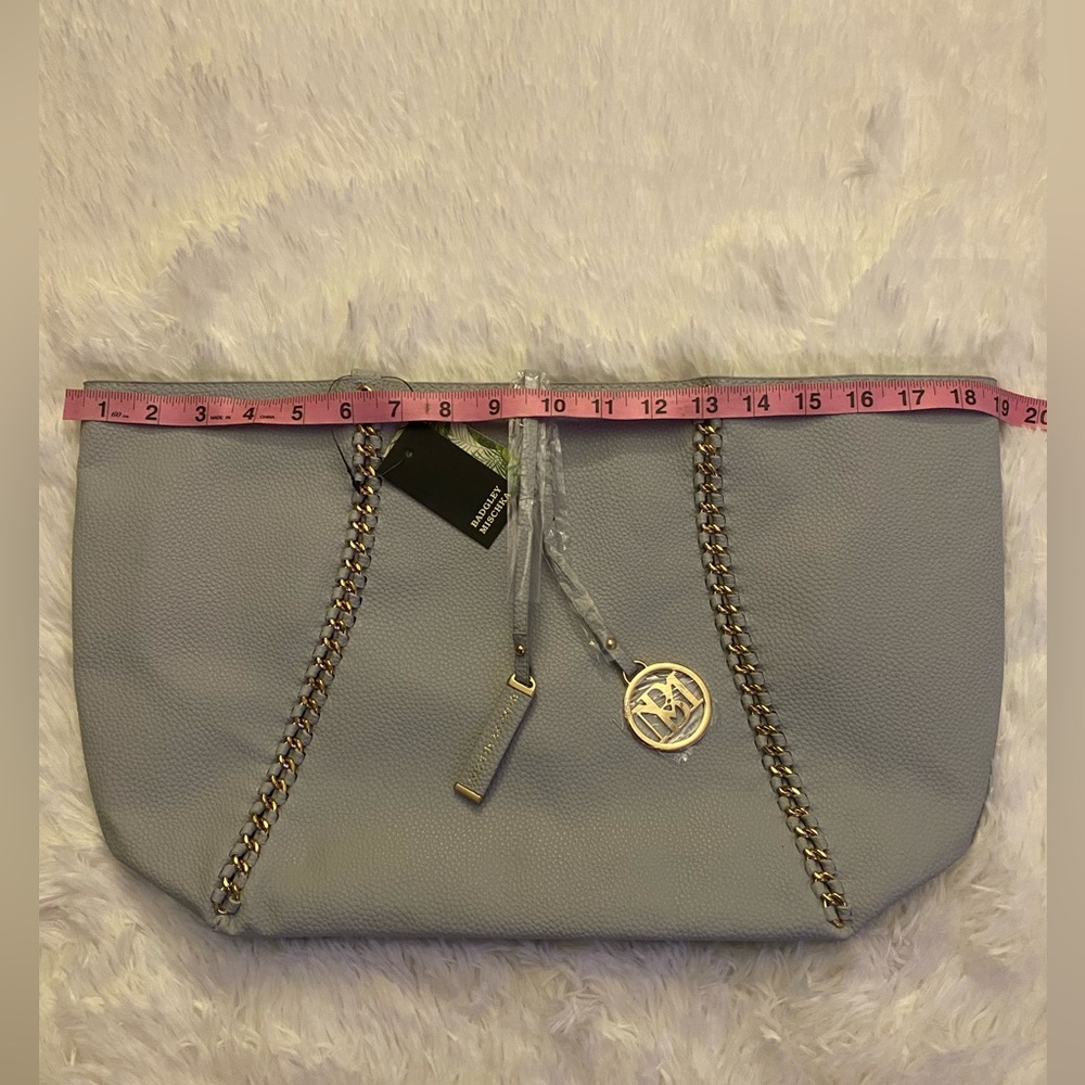 Badgley Mischka Gray Tote with Gold Accents - Picture 6 of 7